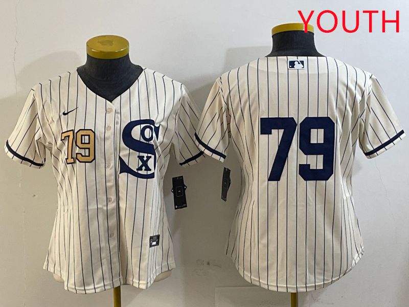 Youth Chicago White Sox #79 No Name Cream Stripe Dream Edition Game 2025 Nike MLB Jersey style 5->youth mlb jersey->Youth Jersey